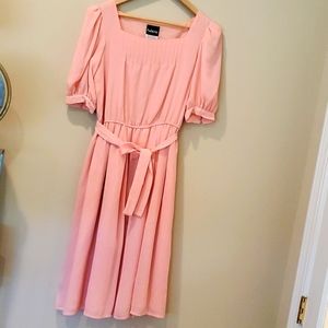 Vintage Pink Puff Sleeve Dress - Similar to Eleven Stranger Things Costume